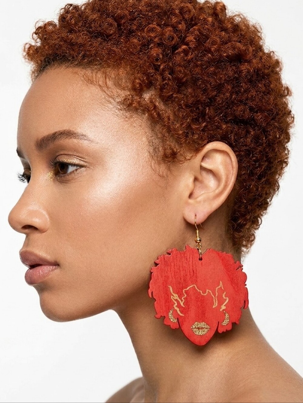 Afrocentric-Styled Dangling Wooden Statement Earrings